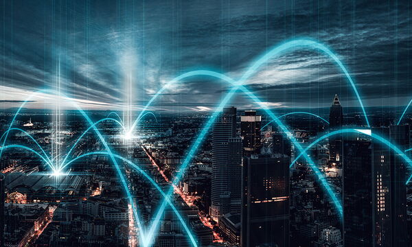 Skyline mit vernetzten Strukturen